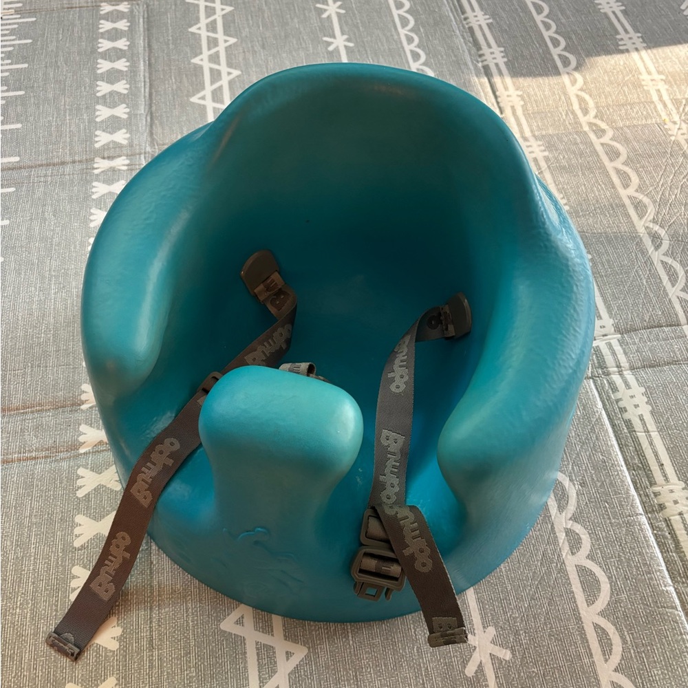 Blue Bumbo Baby Seat with Safety Straps